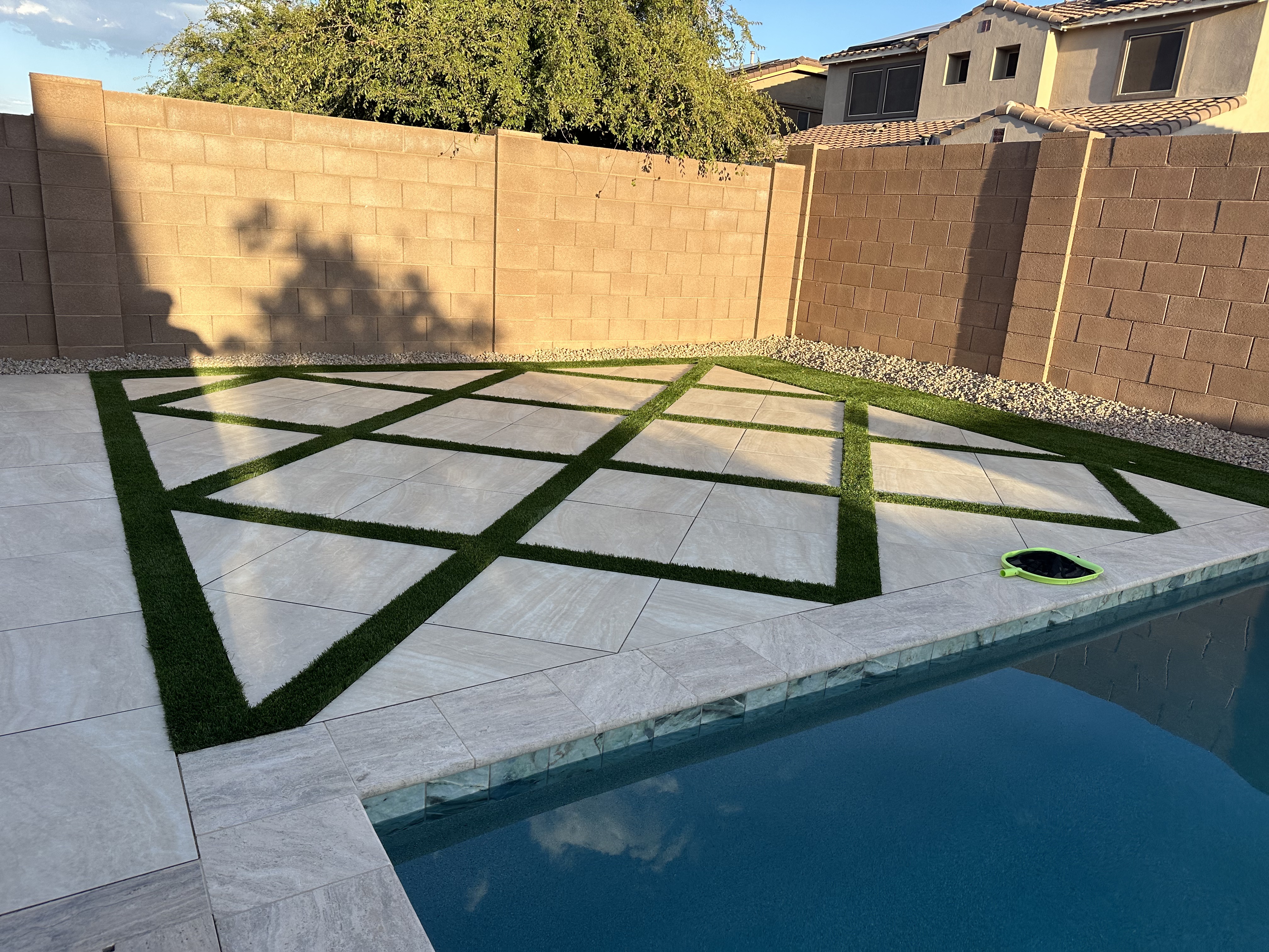 Travertine pool deck